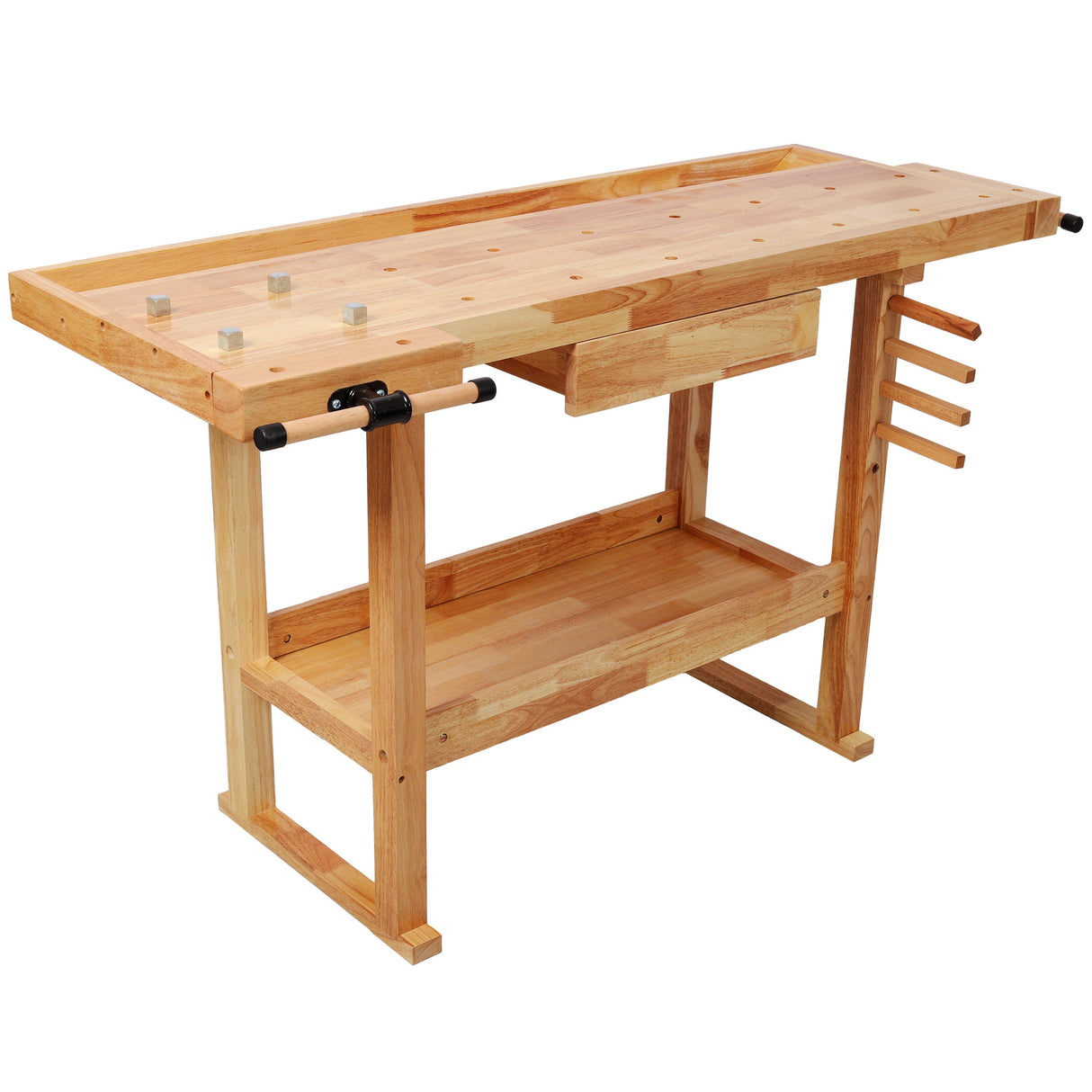 55" Wood Workbench – Heavy Duty with Storage
