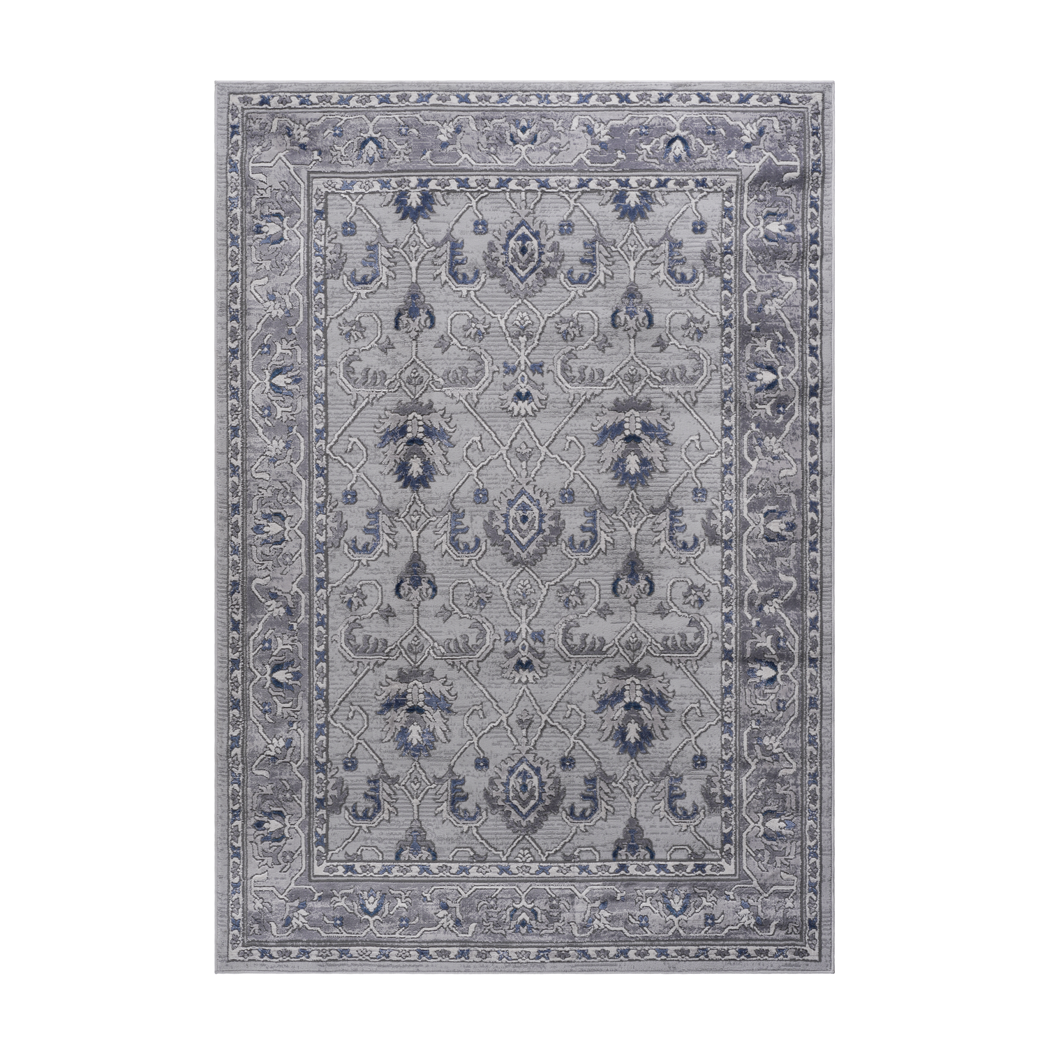 6X9 Grey/Blue/Oriental Non-Shedding Living Room and Stain Resistant Area Rug
