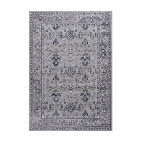 6X9 Grey/Blue/Oriental Non-Shedding Living Room and Stain Resistant Area Rug