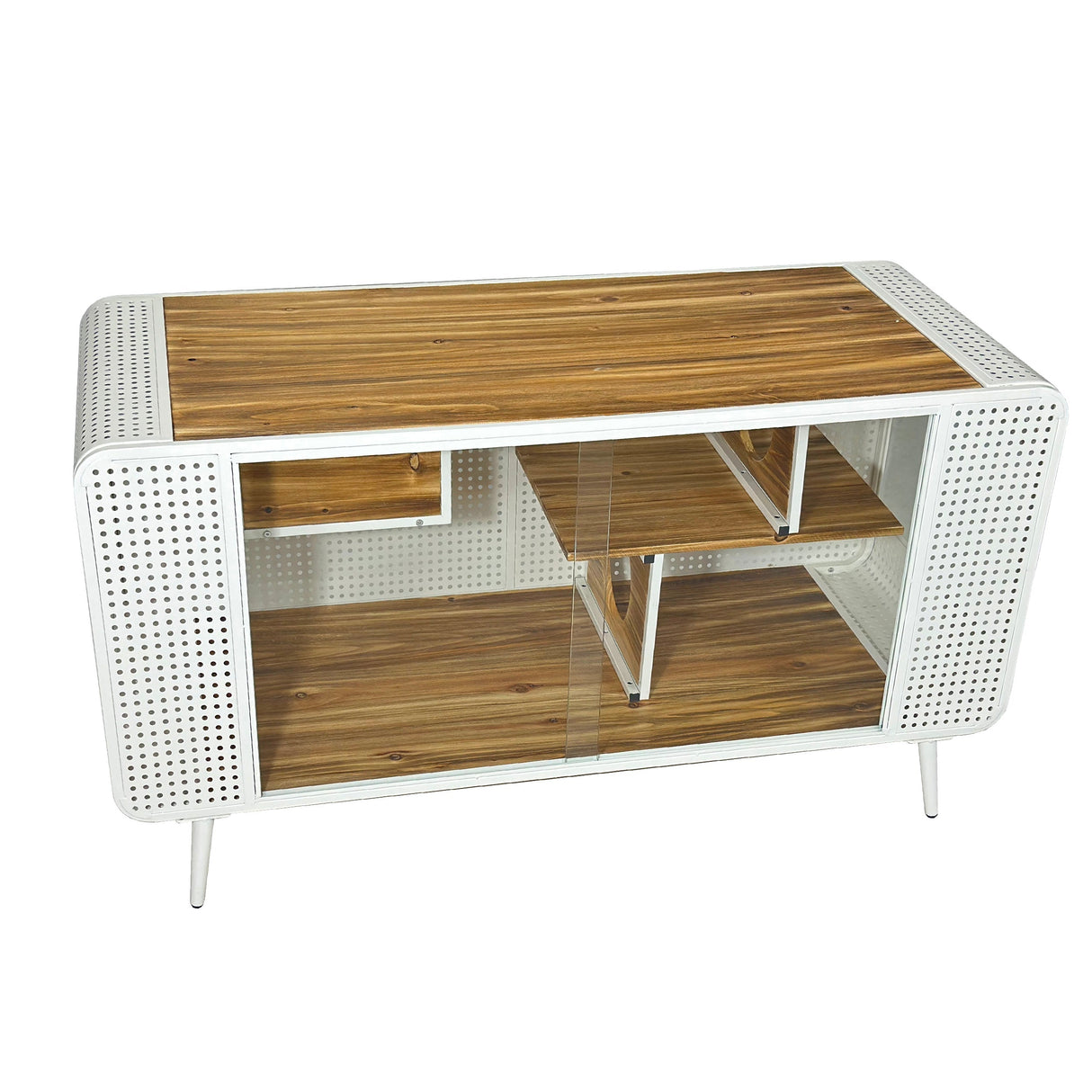 55.12' Spacious Cat House with Tempered Glass (White)