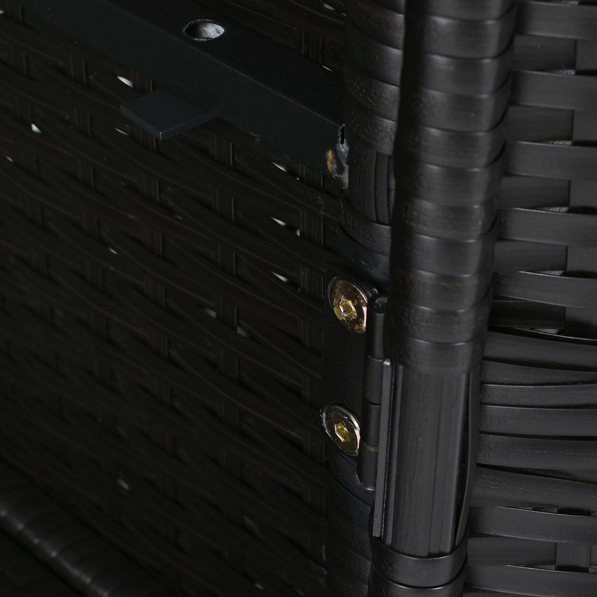 K&K 47.5"W Wicker Outdoor Storage Cabinet with Tempered Glass Desktop