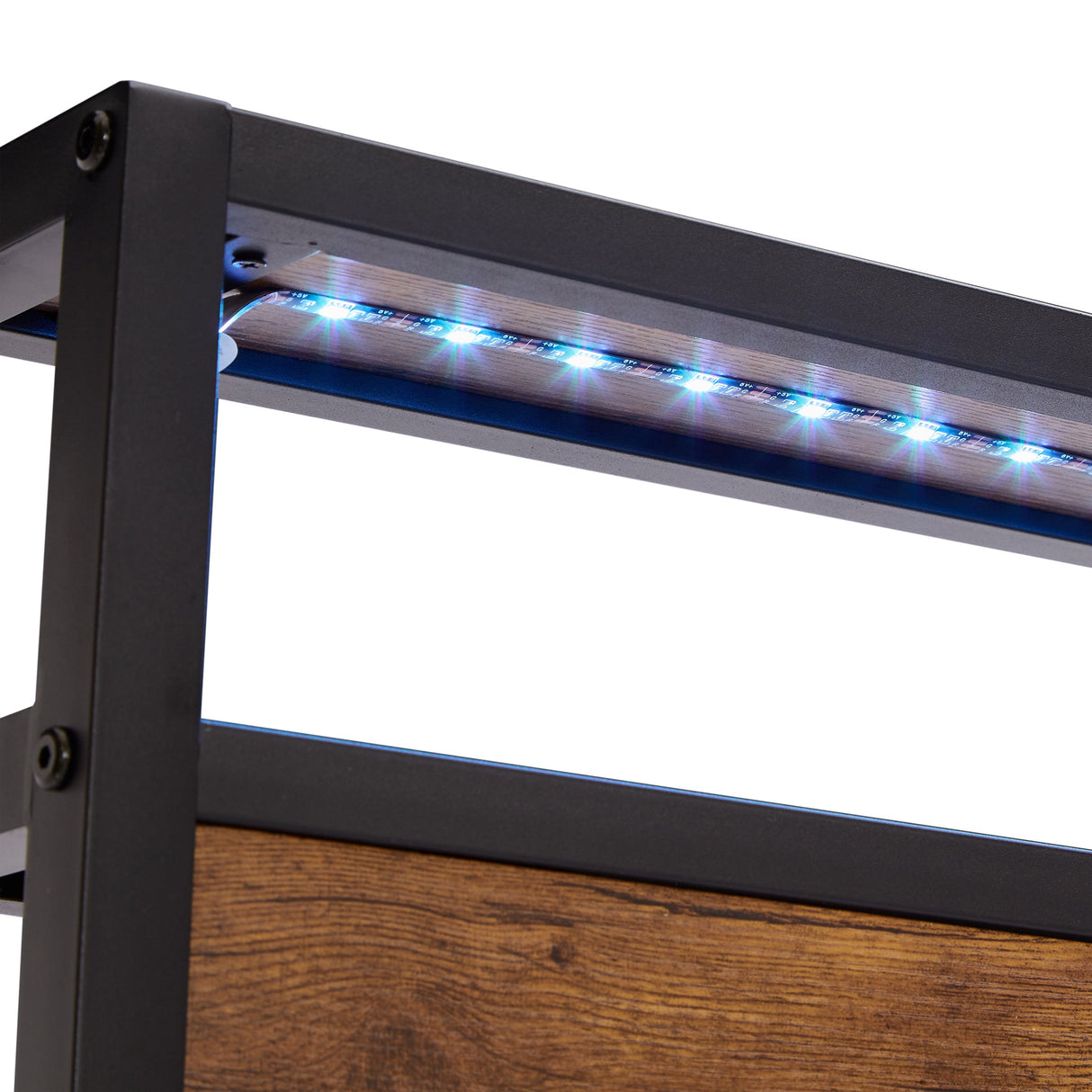 Modern King Size Metal Platform Bed Frame with Wooden Headboard