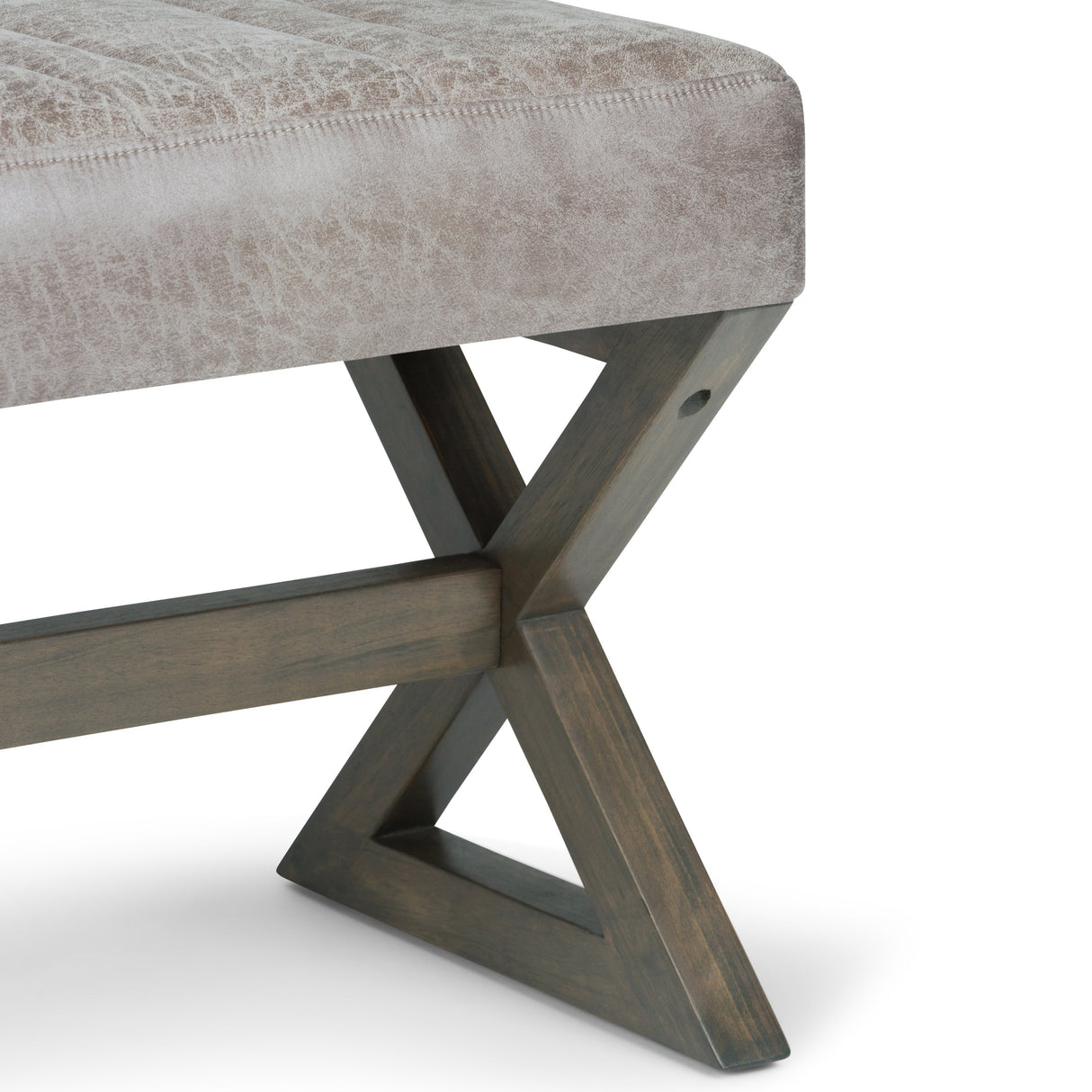 Salinger Large Ottoman Bench - Distressed Grey Taupe