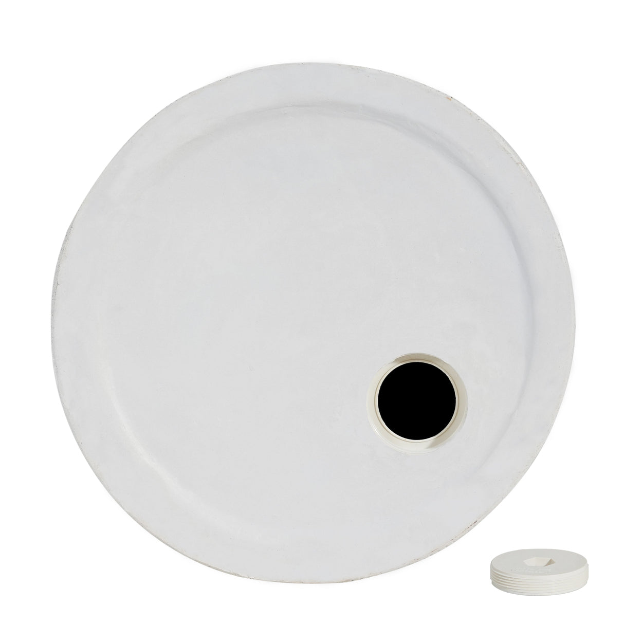 Odelia MGO Outdoor Patio Side Table Umbrella Base with Sand-filling DesignWhite Marble Finish