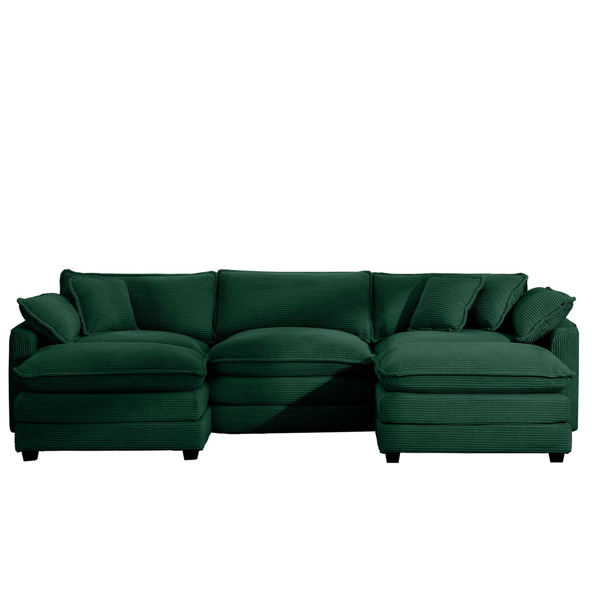 Modern Oversized Modular Cushion Sofa With Ottoman, Low Back, Deep Seating Sofa Set