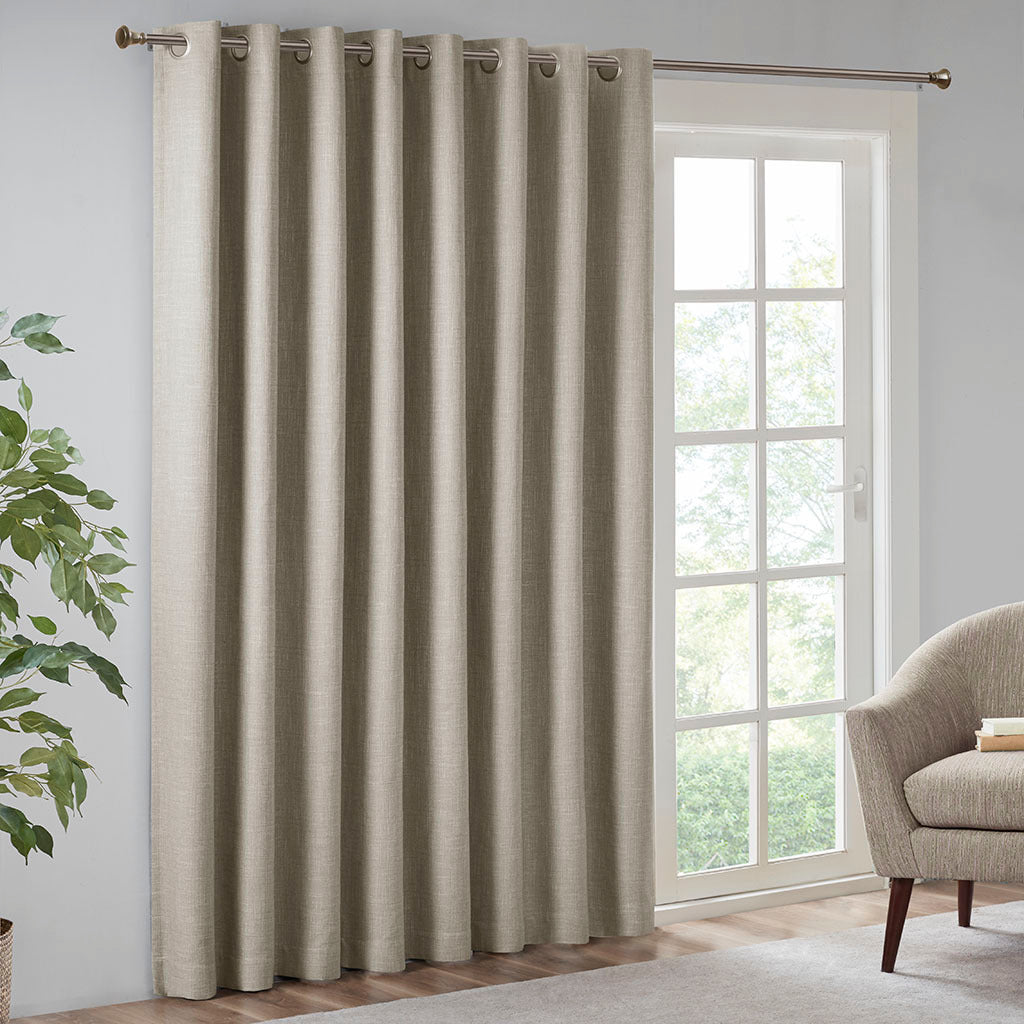 Printed heathered blackout window patio panel