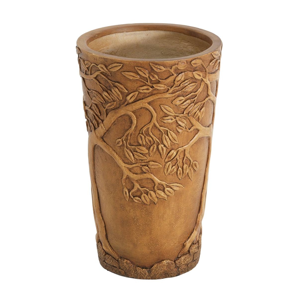 Tall Antique Bronze Tree-Embossed MGO Planter