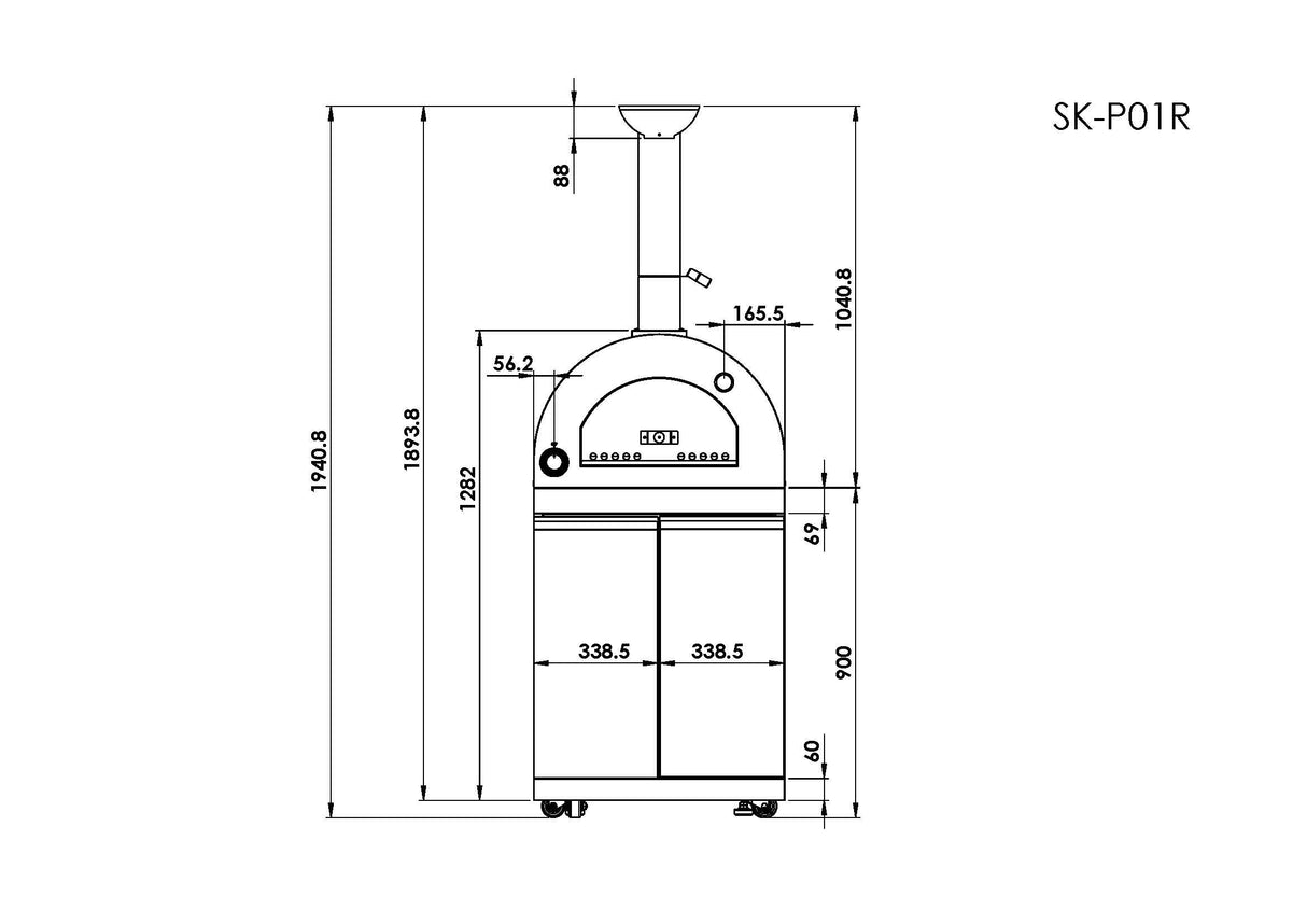 Black Gas Grill Four Burners Grill-B Stainless Steel Outdoor Kitchen Islands