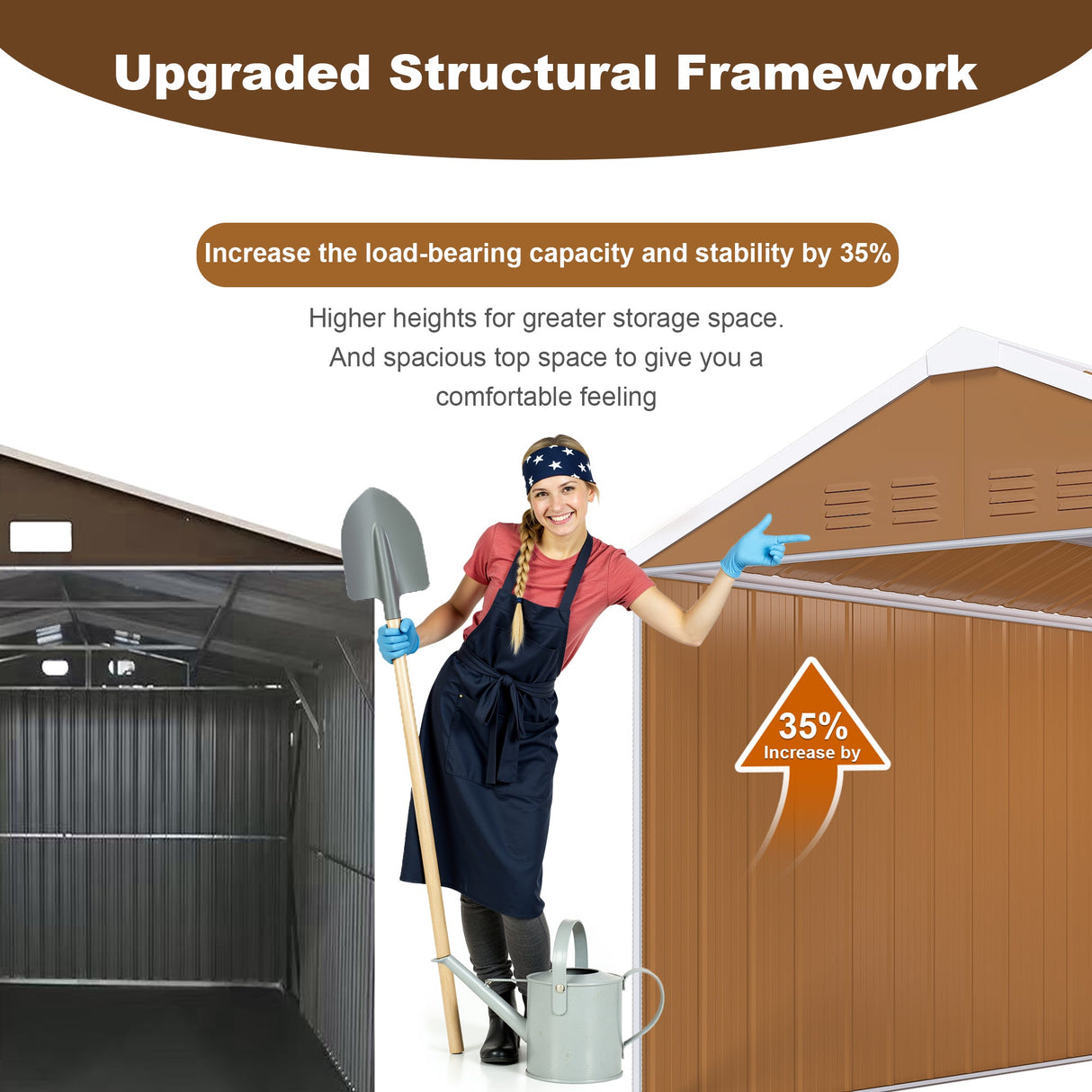 12x8 FT Heavy-Duty Metal Storage Shed