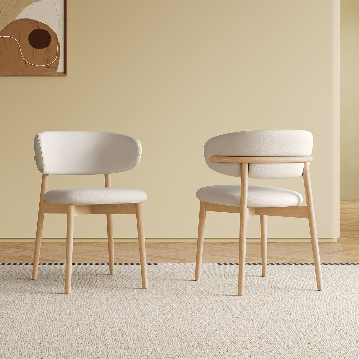 Dining Chair Set of 2 for Dining Room and Kitchen - White