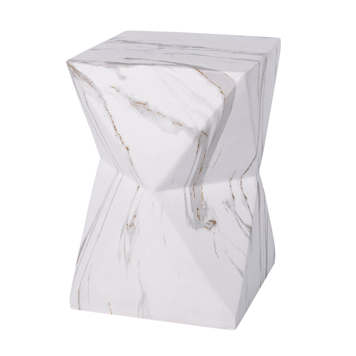 Modern Geometric MGO Side Table - Hourglass Accent Table