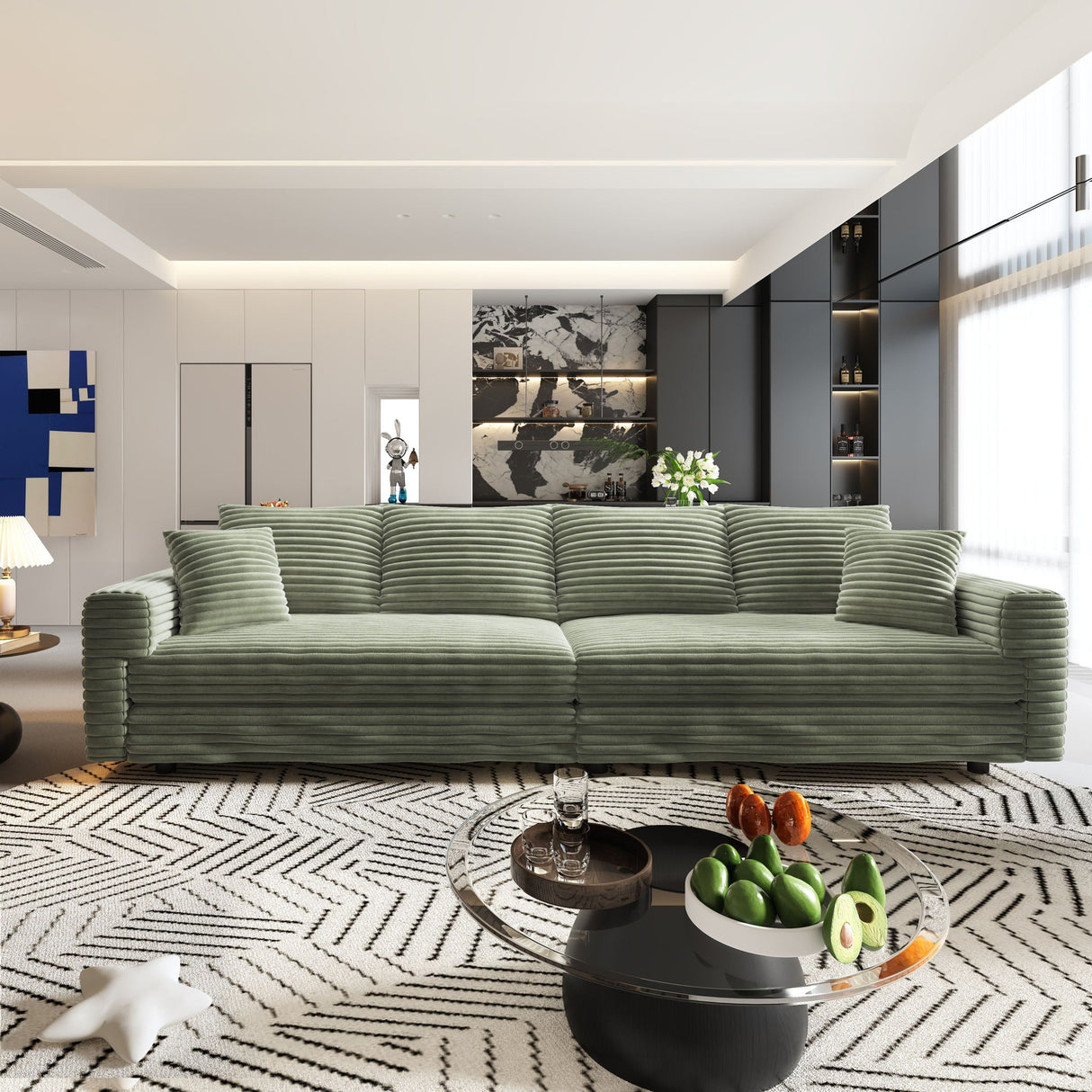 4 Seat Sofa, Deep Seat Couches With Soft Pillows