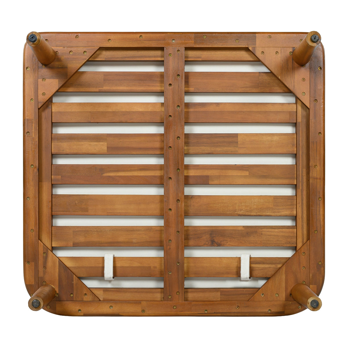 Acacia Wood Outdoor Patio Chair with Vertical Slatted Arms