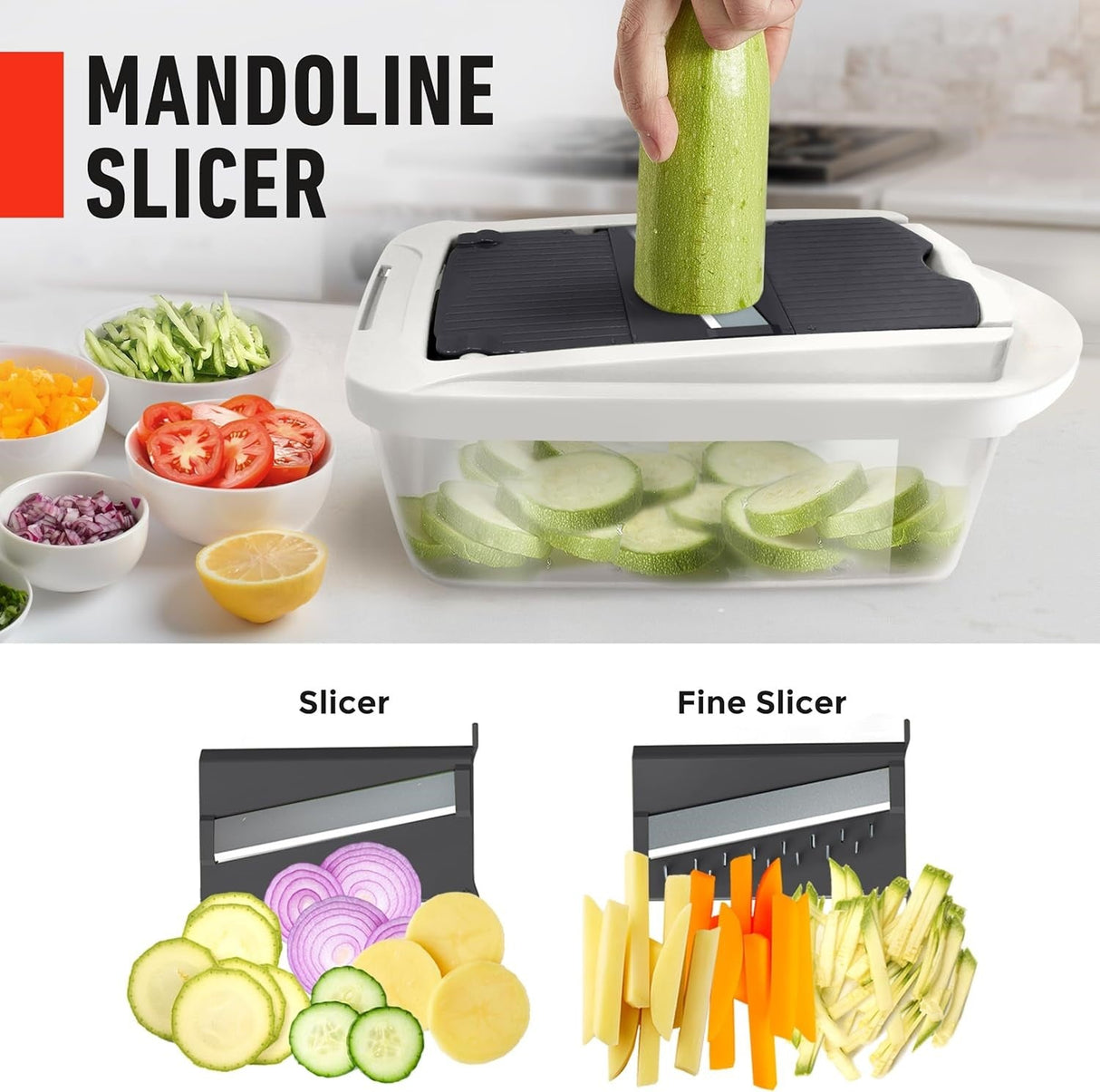 8 in 1 Vegetable Slicer Chopper with Container Mandoline Cutter