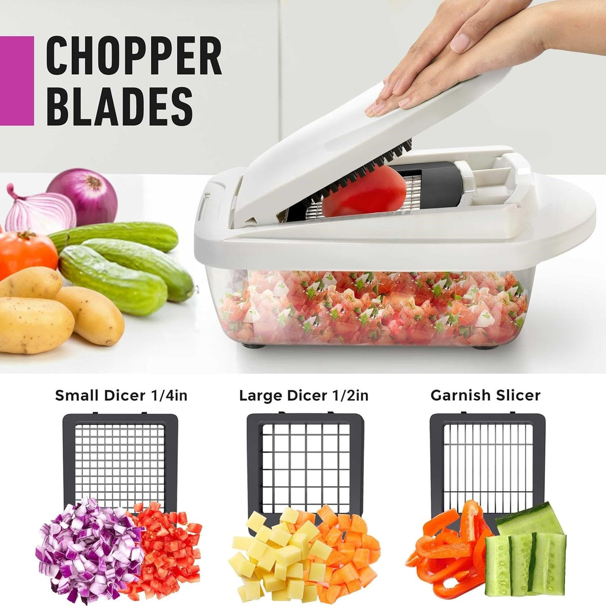8 in 1 Vegetable Slicer Chopper with Container Mandoline Cutter