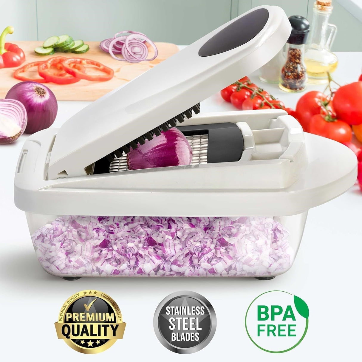 8 in 1 Vegetable Slicer Chopper with Container Mandoline Cutter