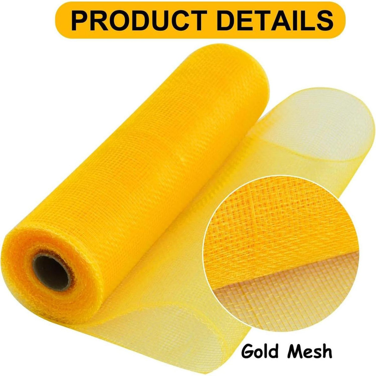 10" Two Tone Deco Mesh Ribbon: Yellow & Gold