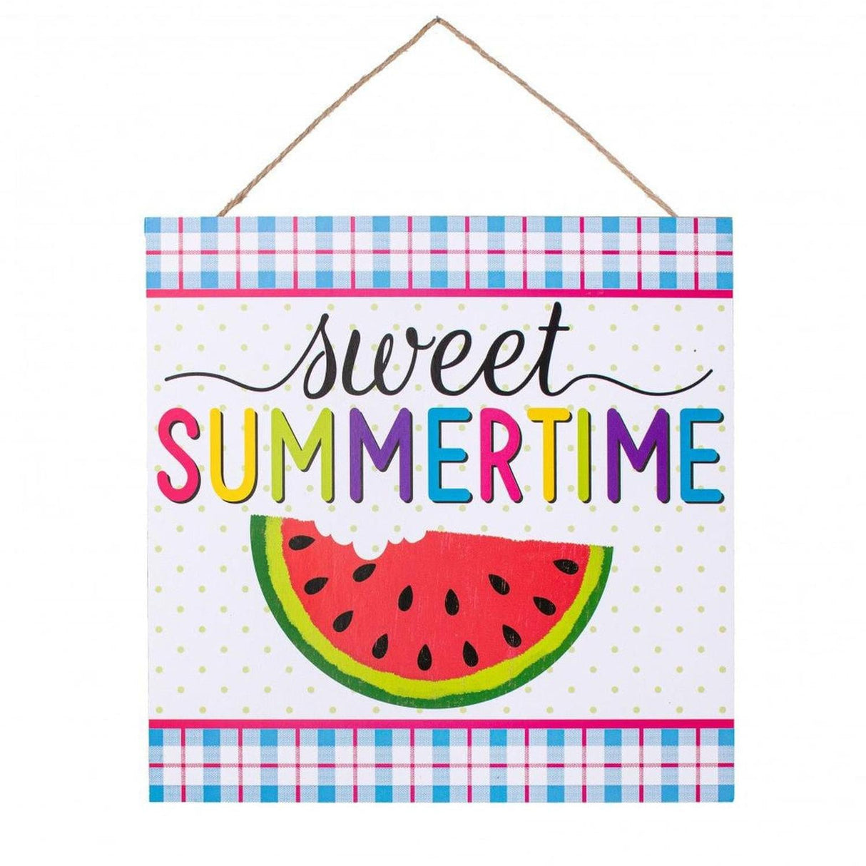 10" Wooden Sign: Sweet Summertime/Watermelon