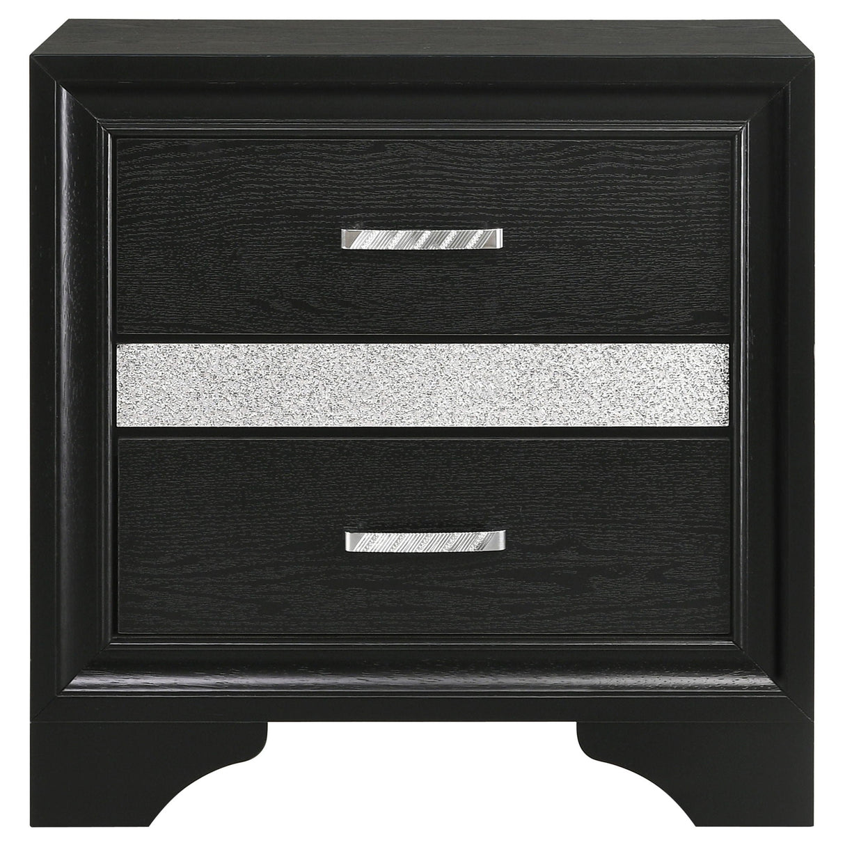 Transitional 2 Drawer Nightstand With Hidden Jewelry Tray