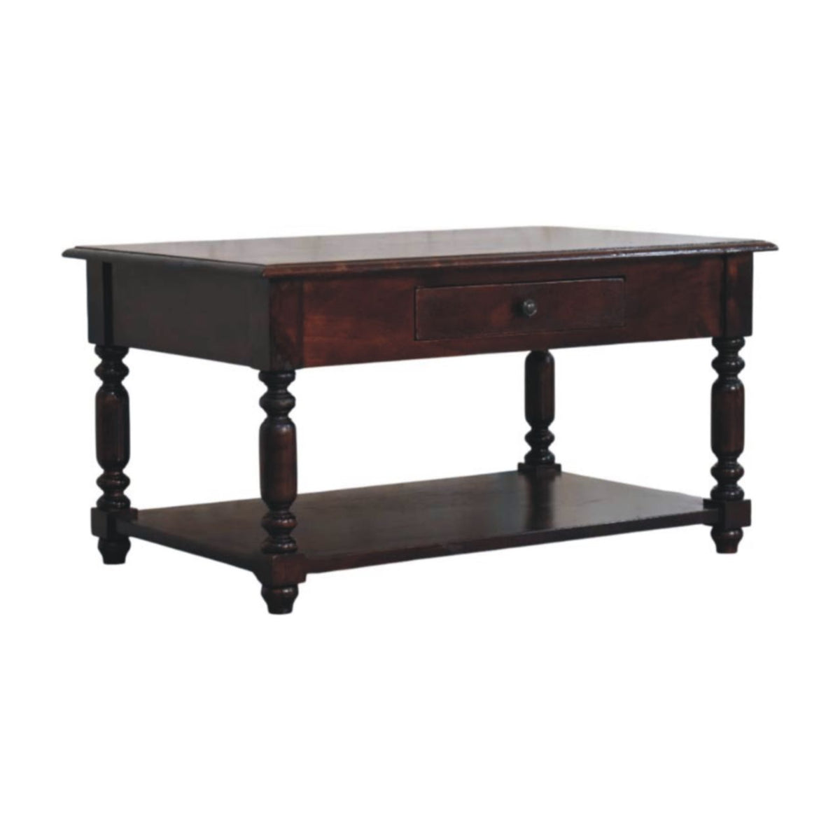 Turned Legs Drawer Table