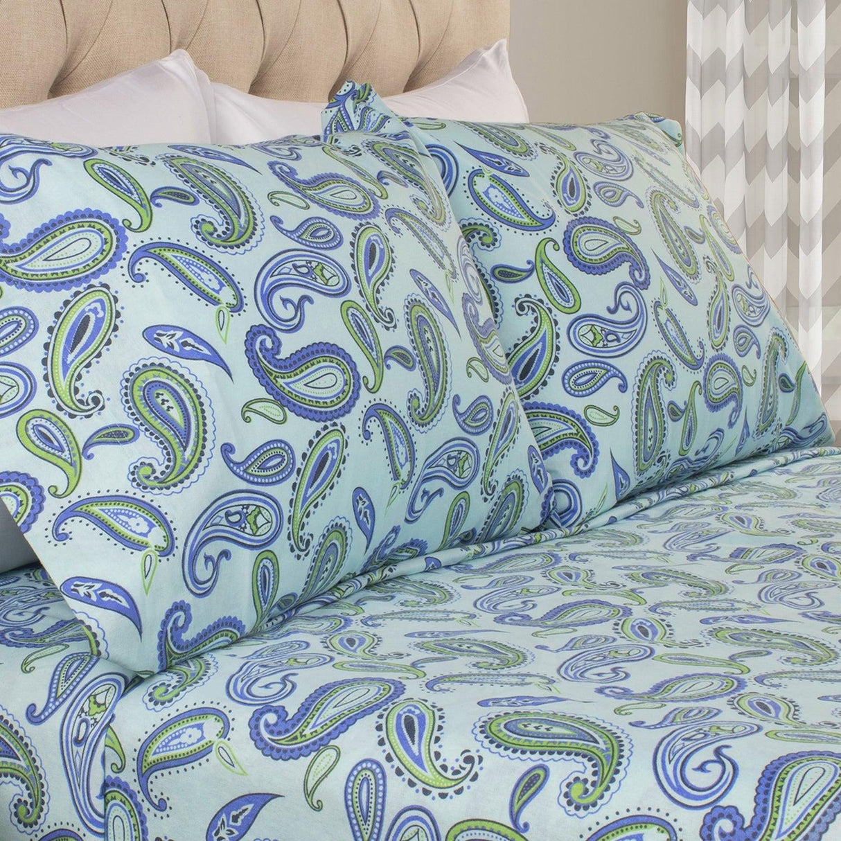100% Cotton Flannel Vintage Paisley Pillowcase Set - Pillowcases by Superior Brand