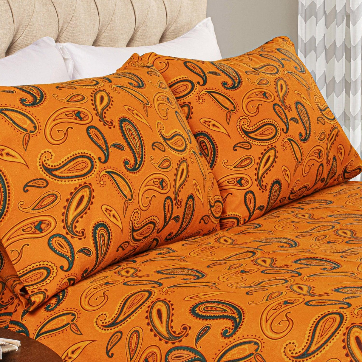 100% Cotton Flannel Vintage Paisley Pillowcase Set - Pillowcases by Superior Brand