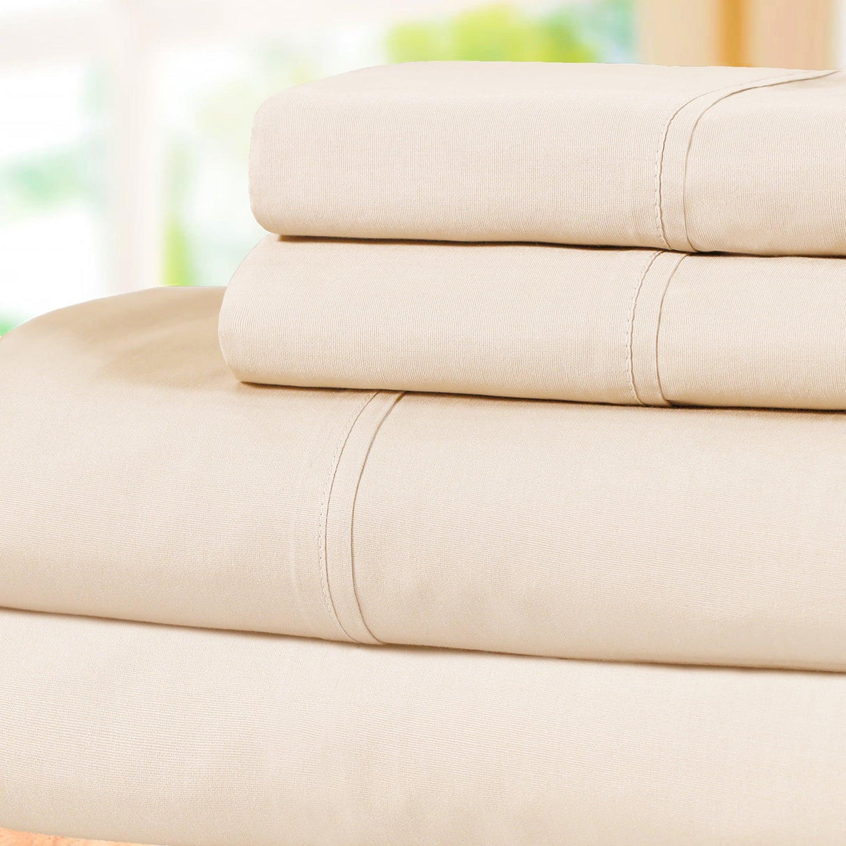 300 Thread Count 100% Cotton Sheet Set Percale Solid Deep Pocket - Sheet Set by Superior Brand