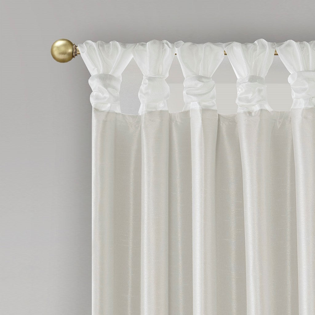 Twist tab total blackout window curtain panel white 50x95" blackout