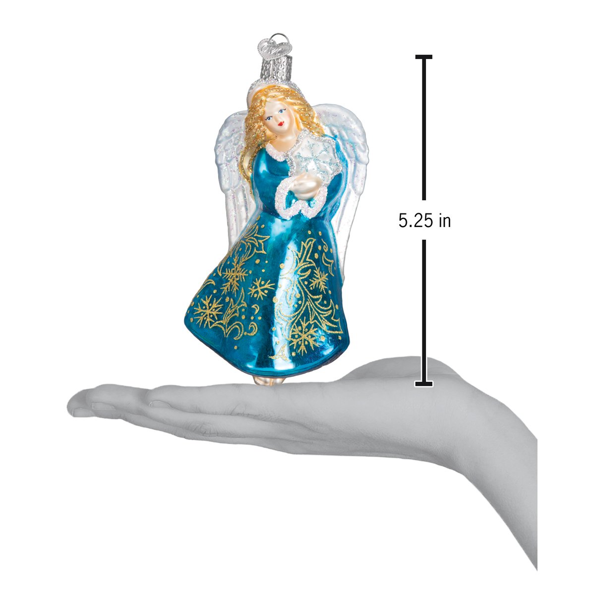 Glistening Snowflake Angel Christmas Ornament