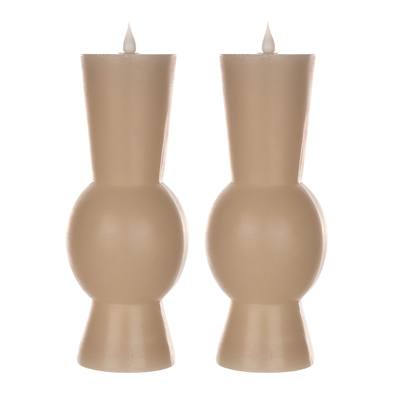 10.25" Grey Simplux Designer LED Candle with remote (Set of 2) - Tuesday Morning - Candles