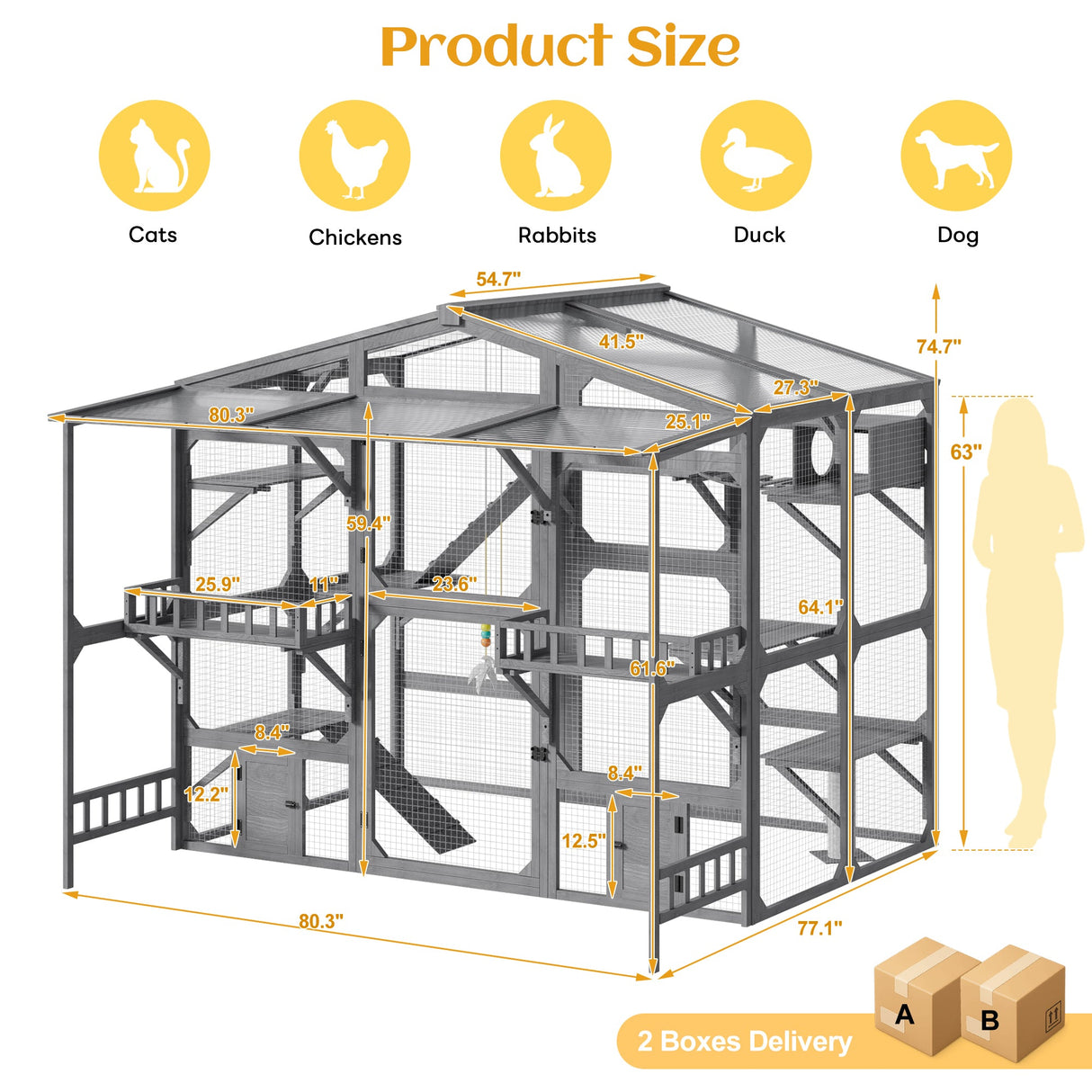 Large Outdoor Catio for 6-10 Cats