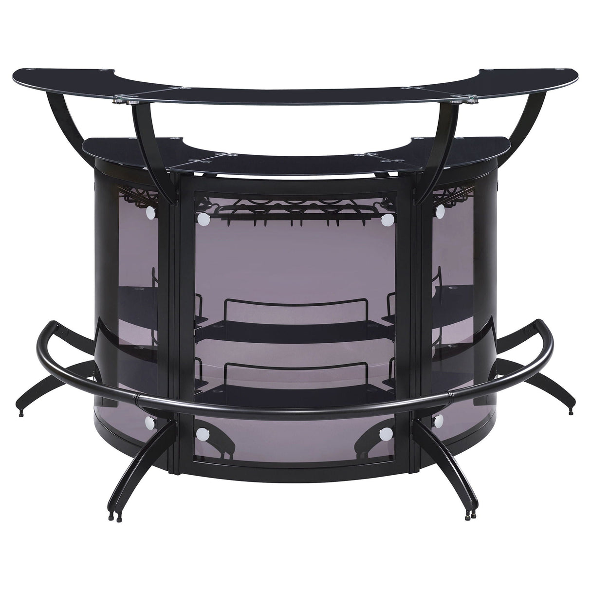 Elaina - 3 Piece Curved Freestanding Home Bar - Black