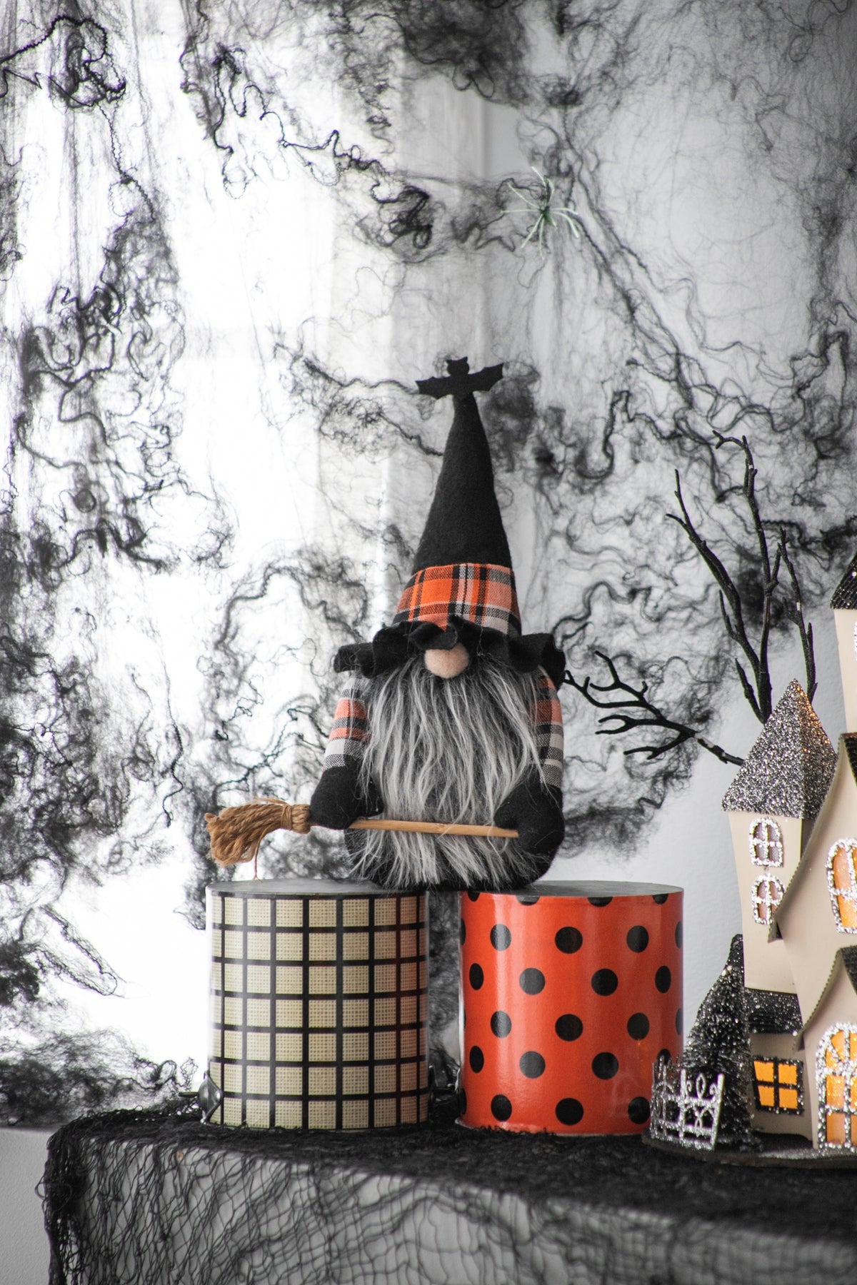 Set of 2, 10.6"H Halloween Gnome Decor