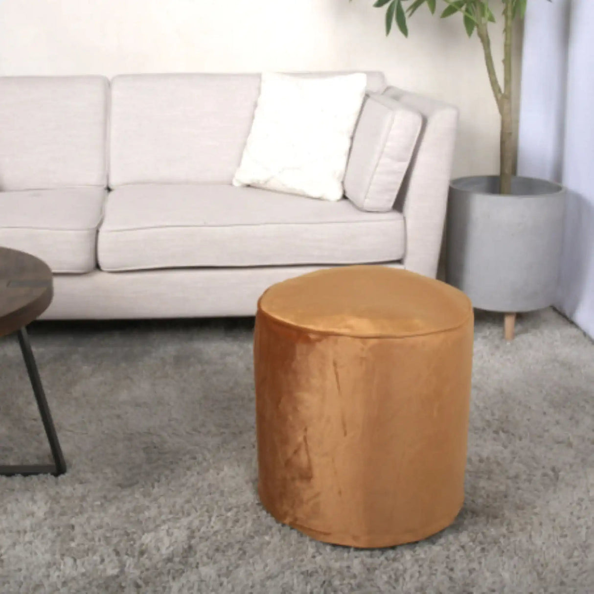 Shimon Cylinder Pouf Ottoman and Floor Cushion