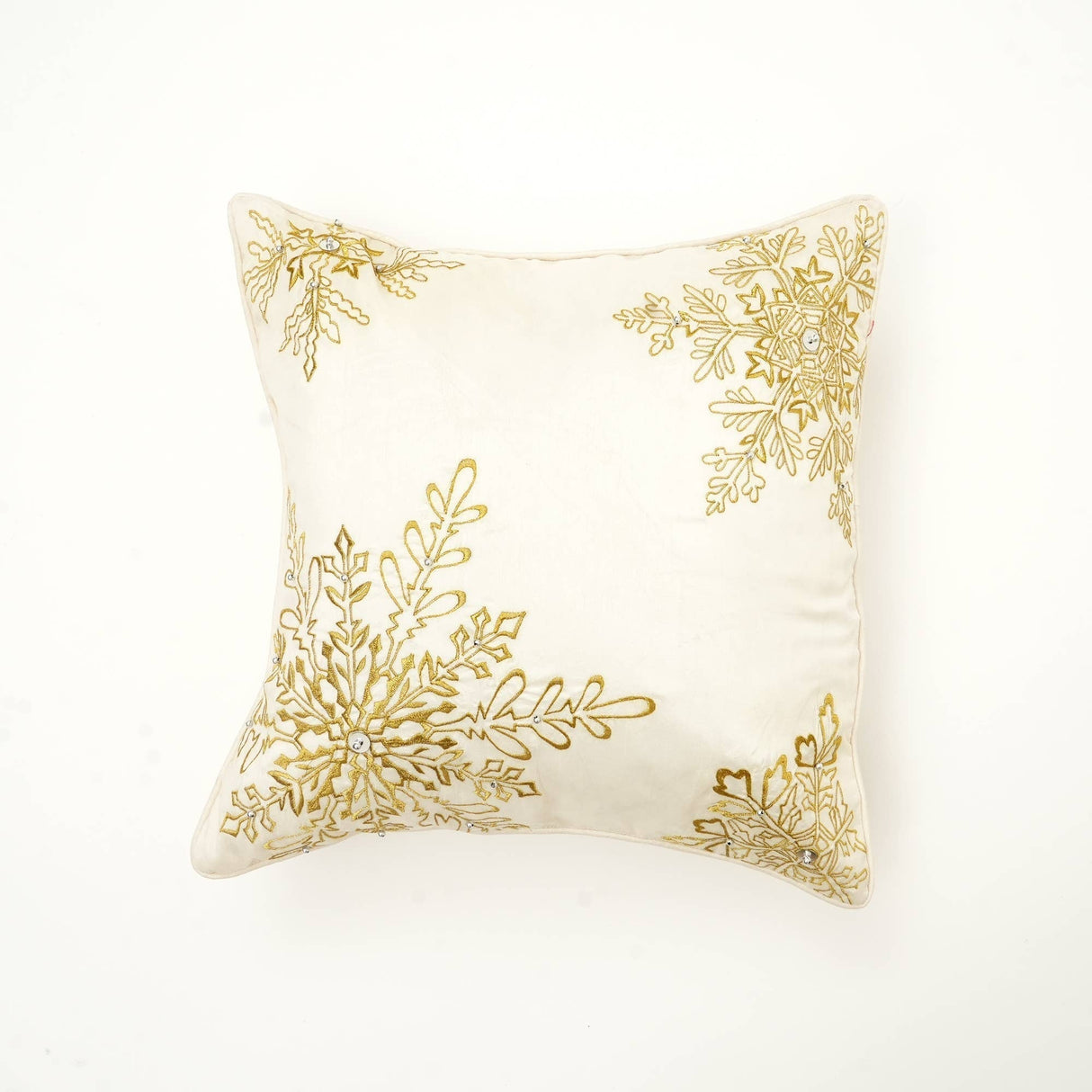 Handcrafted Snowflake Beaded Holiday Pillow