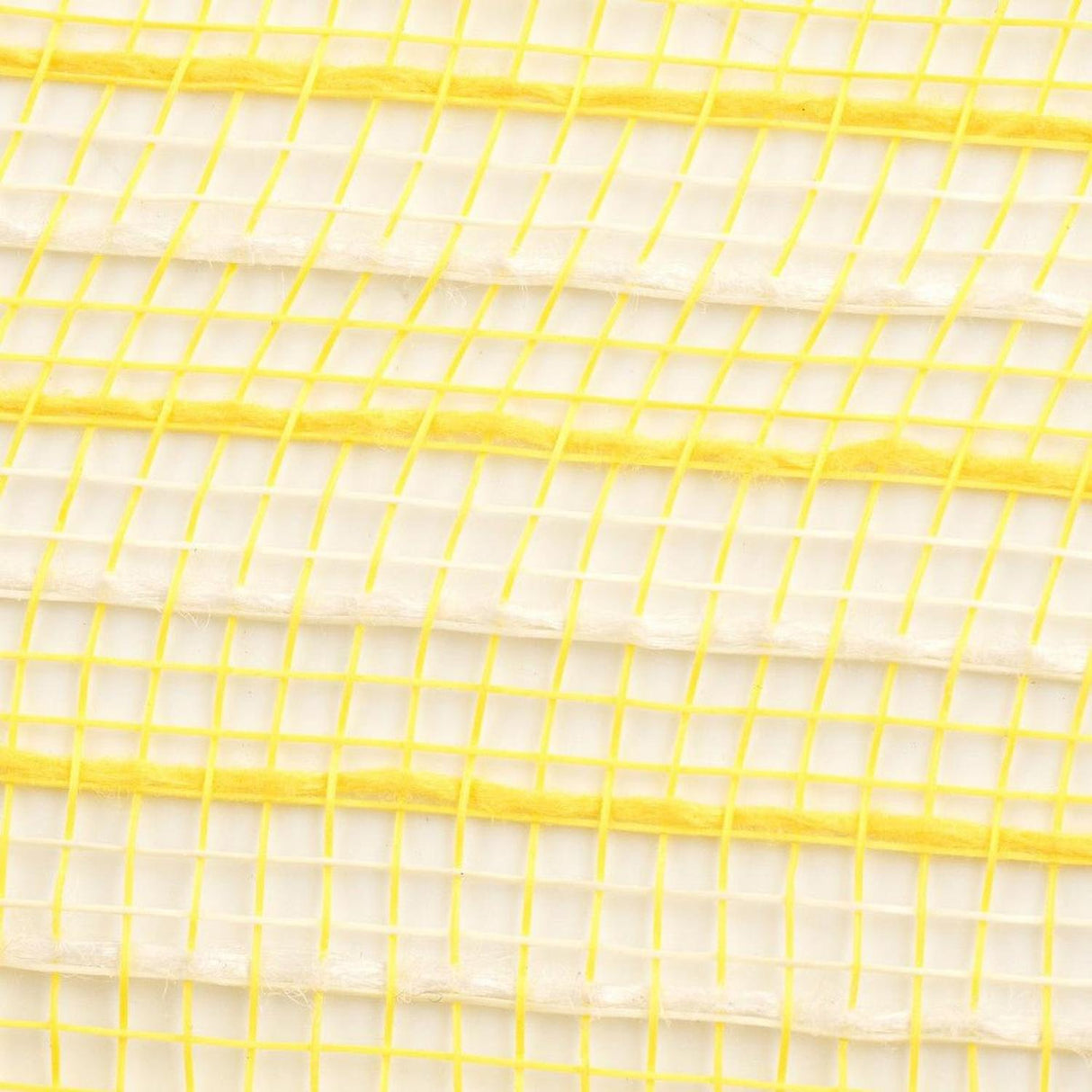 10.5" Poly Jute Deco Mesh Ribbon: Yellow & Cream