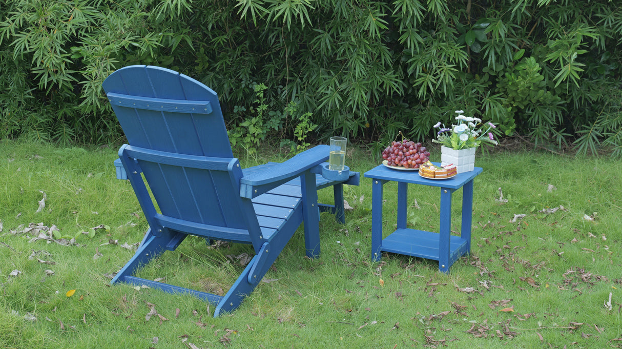 Outdoor Adjustable Lounge Chair with Cup Holder