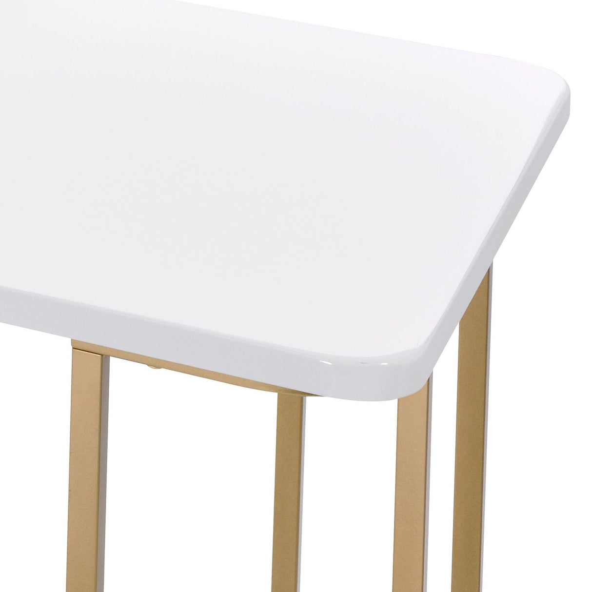 Estie Writing Desk White Gold