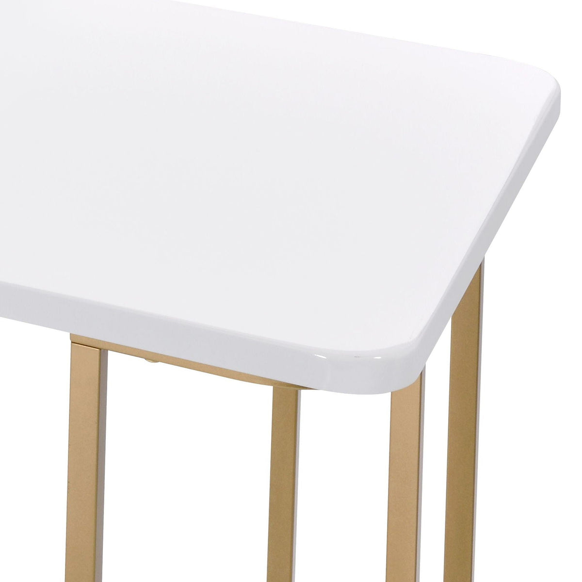 Estie Writing Desk White Gold