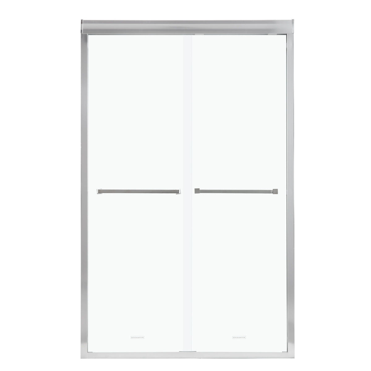 Modern Double Sliding Shower Enclosure with Tempered Glass - Pearl Silver, Gray, Black