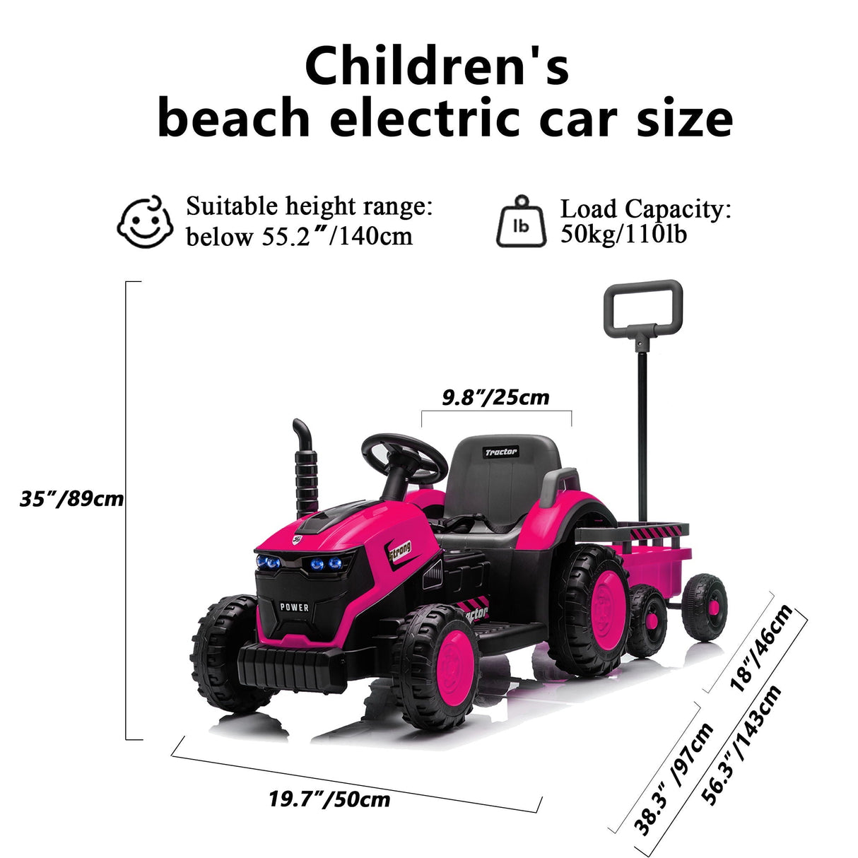 Kids Electric Ride-On Tractor With Trailer