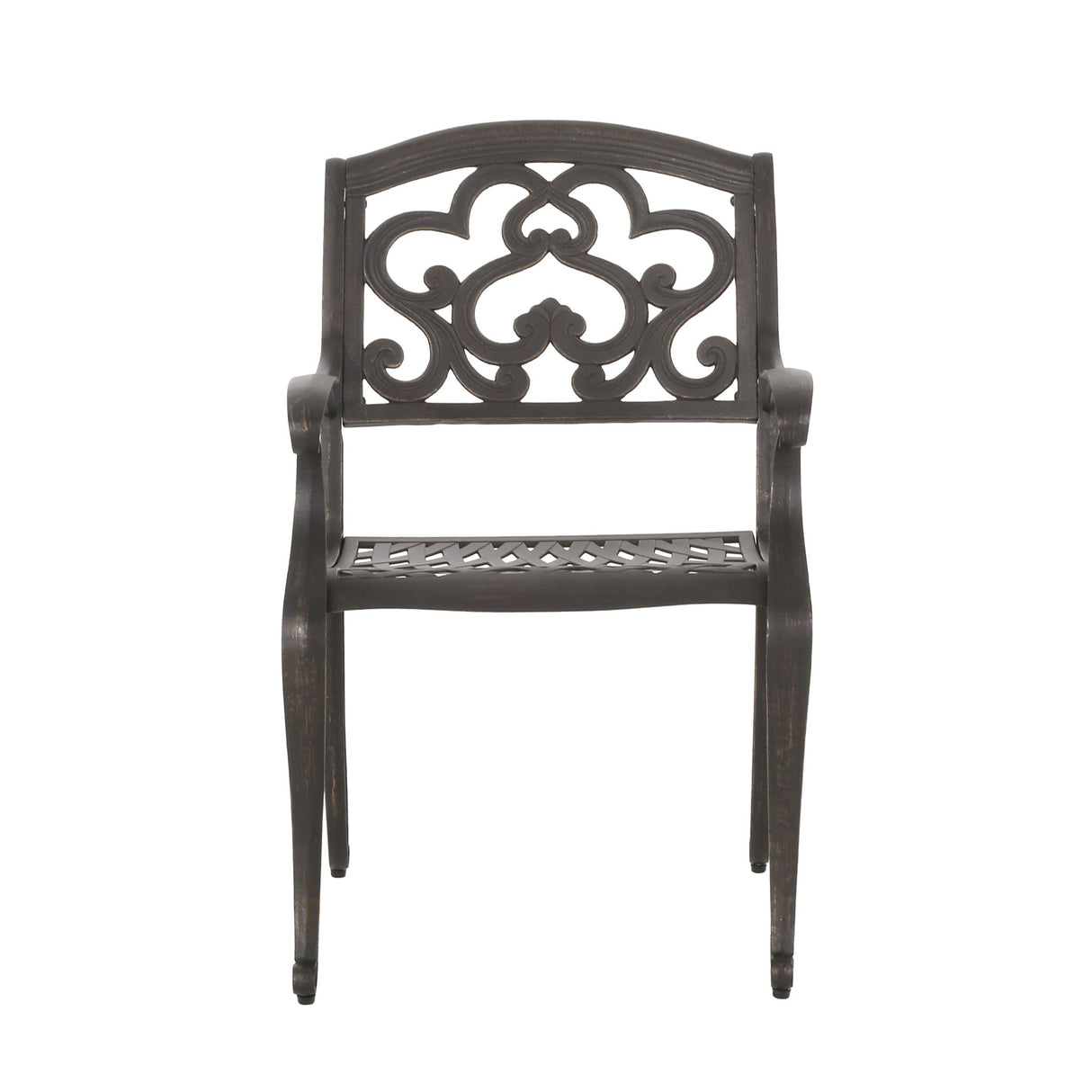 Cast Aluminum Dining Chair With Hand Crafted Details - Copper