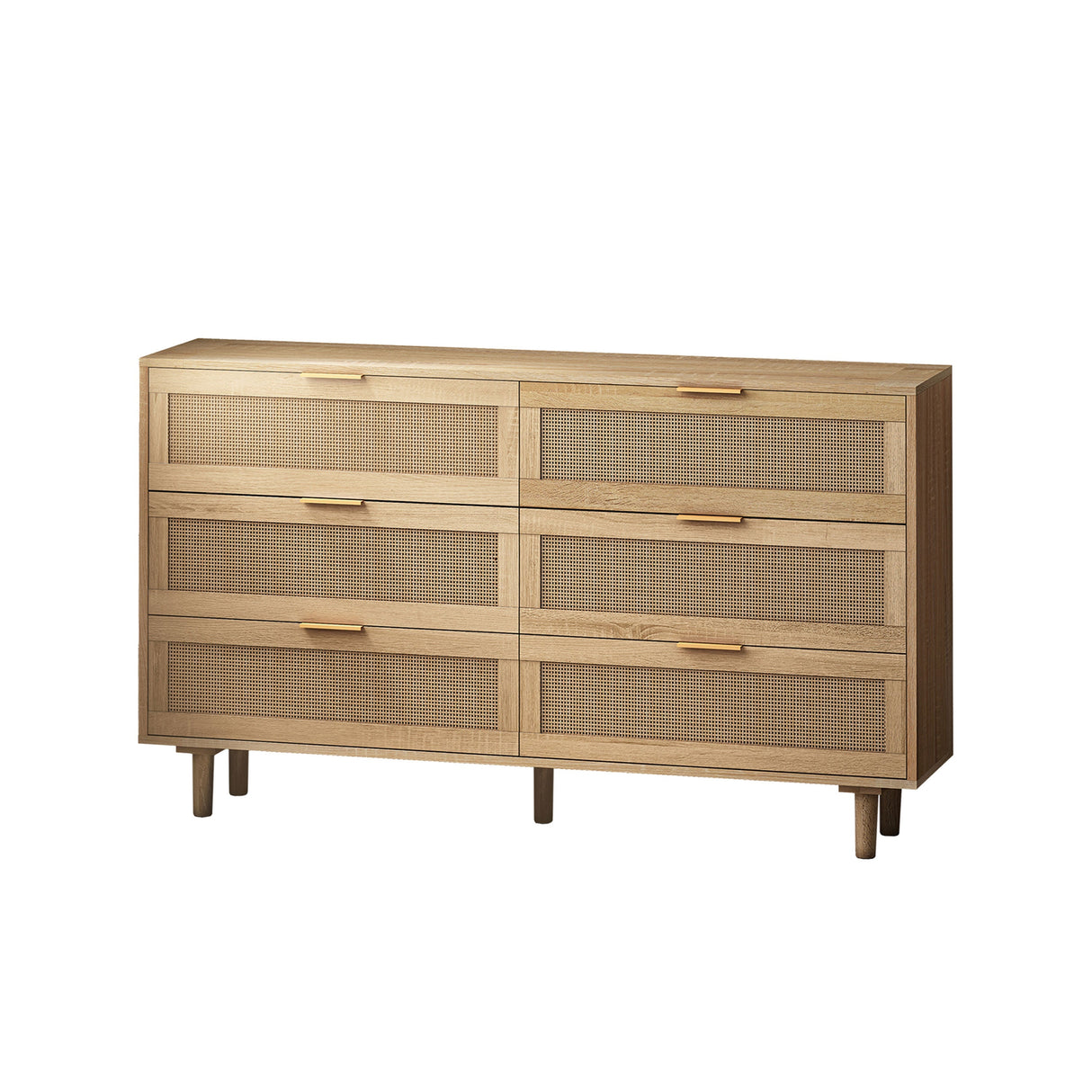 51.18' 6-Drawers Rattan Storage Cabinet