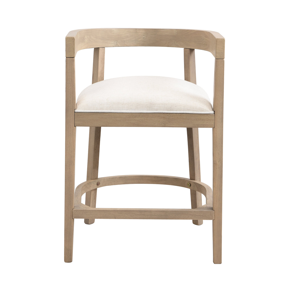 Modern Rubberwood Counter Stool Set of 2 with Upholstered Seats
