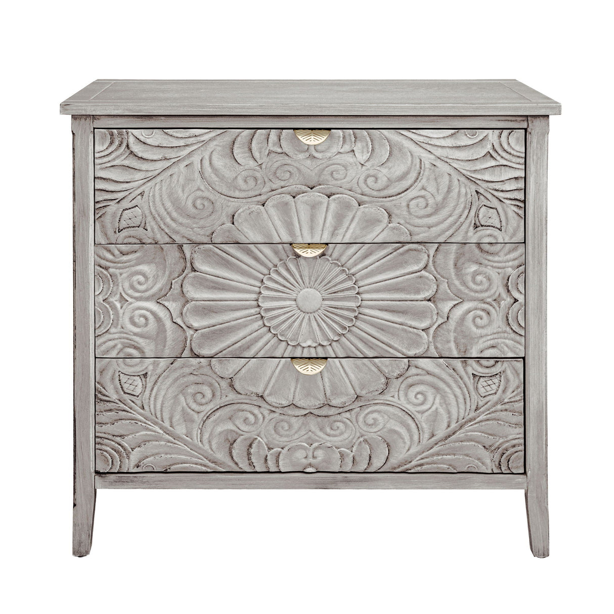 3 Drawer Cabinet, American Furniture, Suitable For Bedroom, Living Room - Light Gray