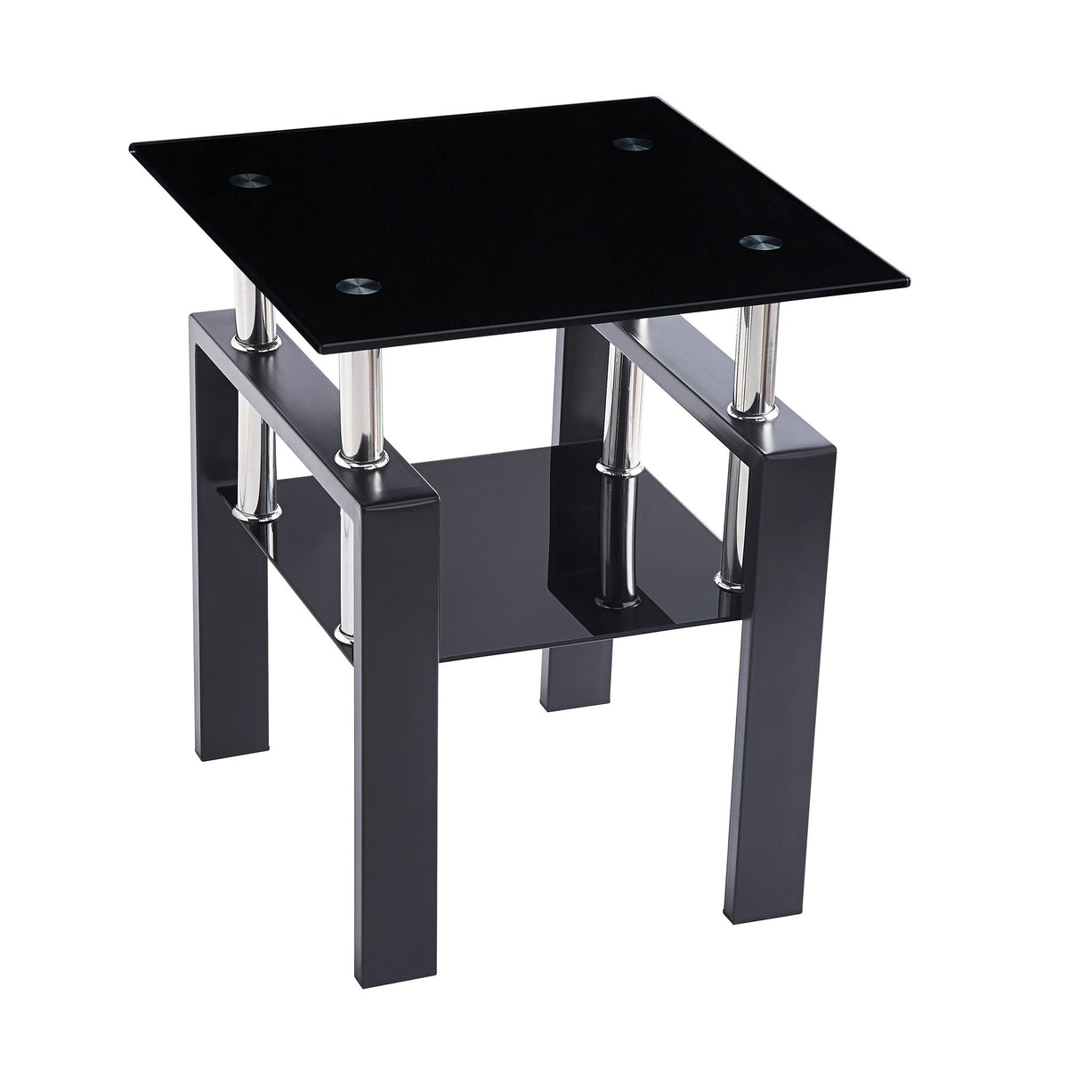 Tempered Glass Table With Storage