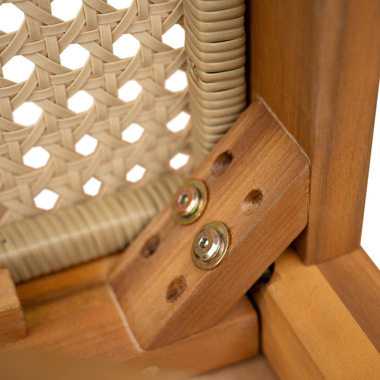 Netro Acacia Wood Dining Chair with Light Brown Wicker