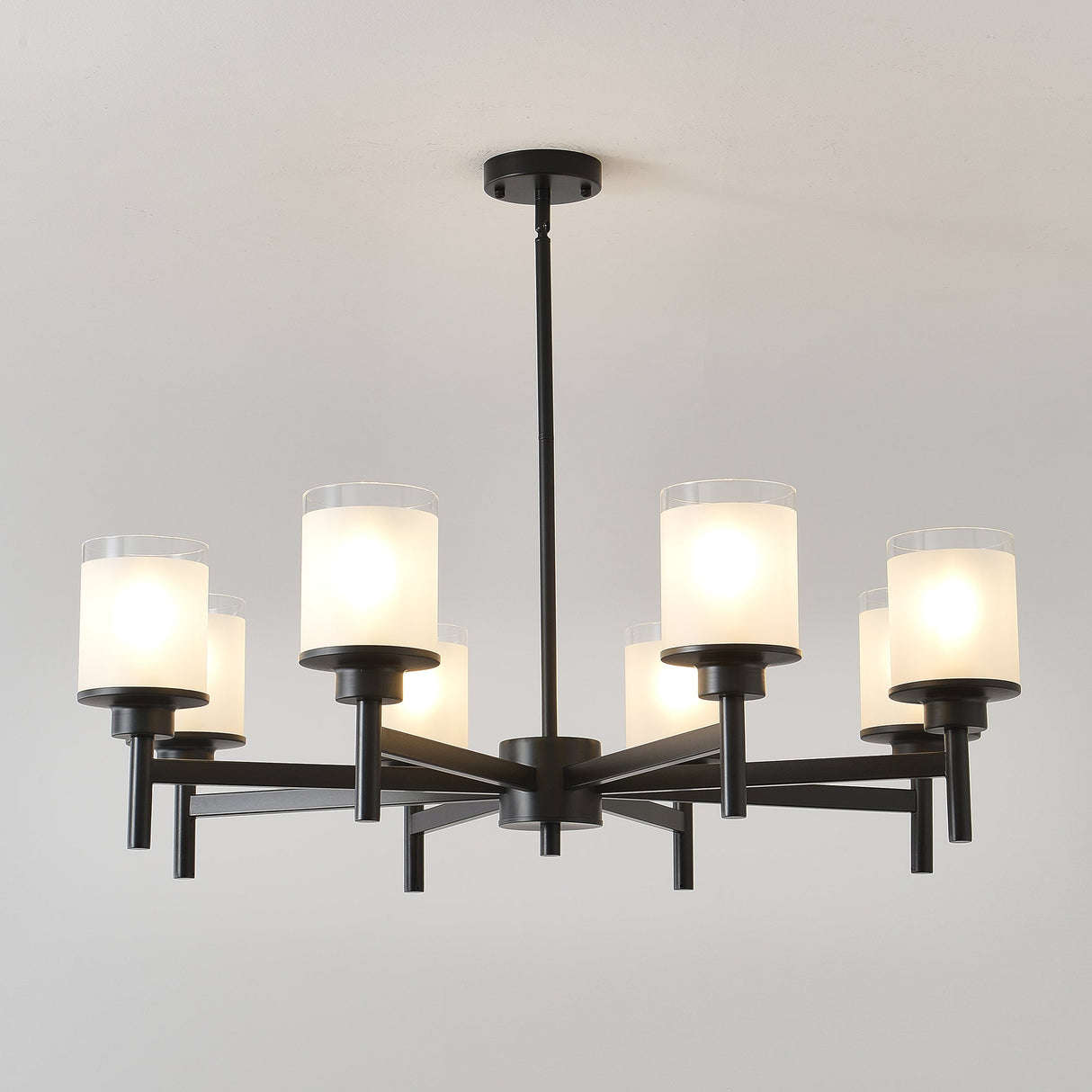 8-Light Frosted Glass Farmhouse Chandelier