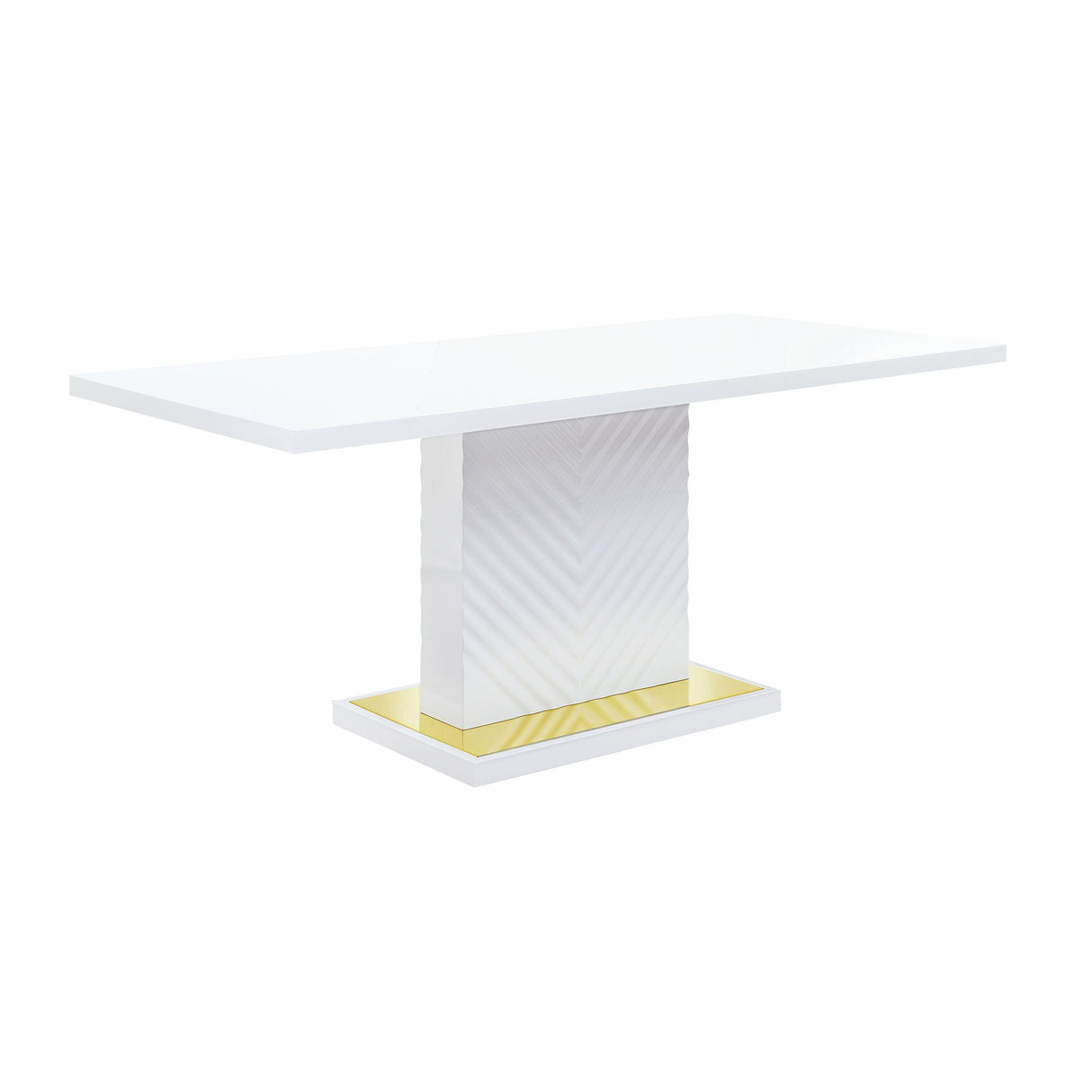 Gaines High Gloss Dining Table With Pedestal Base