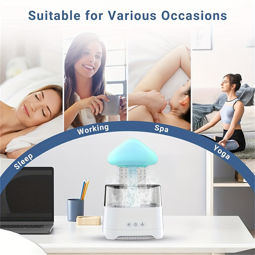 Rain Cloud Humidifier – 7-Color Aromatherapy Diffuser with Remote for Bedroom